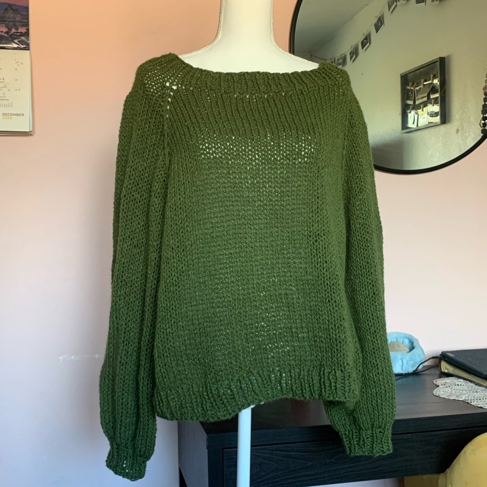 Handmade Green Knit Sweater